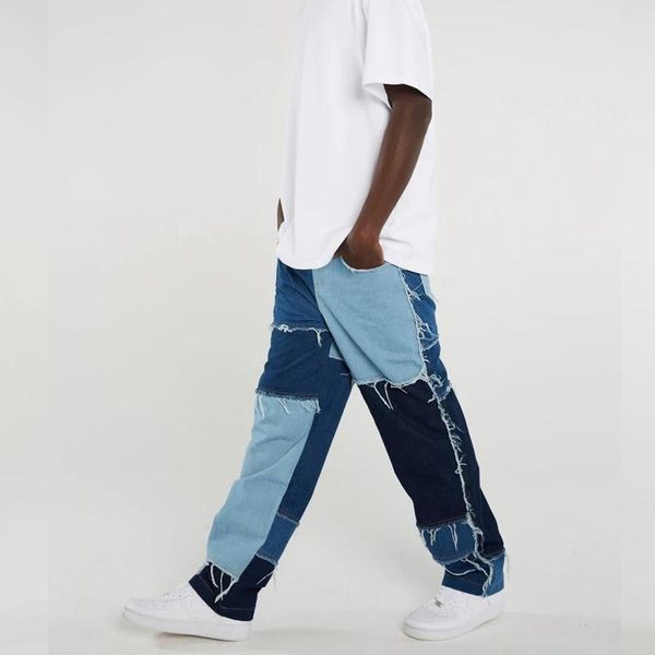 chic men jean casual wash splice straight tassel jeans patchwork hip hop trousers male loose streetwear full denim length pants, Blue
chic men jean casual wash splice straight tassel jeans patchwork hip hop trousers male loose streetwear full denim length pants, Blue