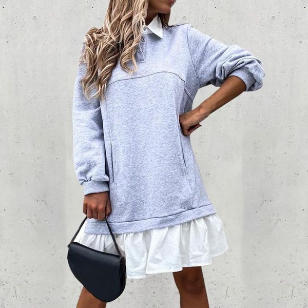 casual dresses spring autumn ruffles straight dress 2021 color matching pocket button sweatshirt long-sleeved for women, Black;gray
casual dresses spring autumn ruffles straight dress 2021 color matching pocket button sweatshirt long-sleeved for women, Black;gray