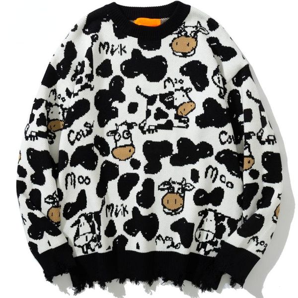 men's sweaters knitting sweater men cute cow print o-neck jumpers streetwear harajuku 2021 autumn couple oversized casual fashion pullo, White;black
men's sweaters knitting sweater men cute cow print o-neck jumpers streetwear harajuku 2021 autumn couple oversized casual fashion pullo, White;black