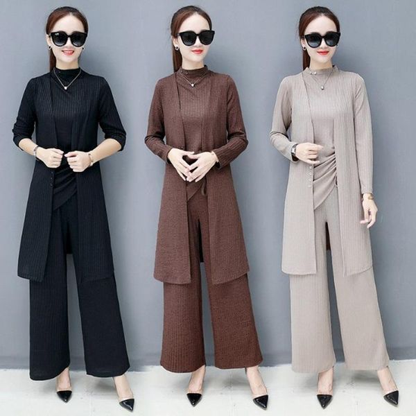 women's tracksuits spring and autumn knit slim long sleeve jacket fashion sleeveless vest wide leg pants three-piece jq59, Gray
women's tracksuits spring and autumn knit slim long sleeve jacket fashion sleeveless vest wide leg pants three-piece jq59, Gray