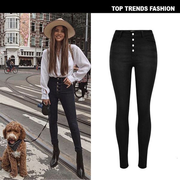 women's high waist slim fit elastic breasted denim pants pure black street fashion autumn and winter style large size, Blue
women's high waist slim fit elastic breasted denim pants pure black street fashion autumn and winter style large size, Blue