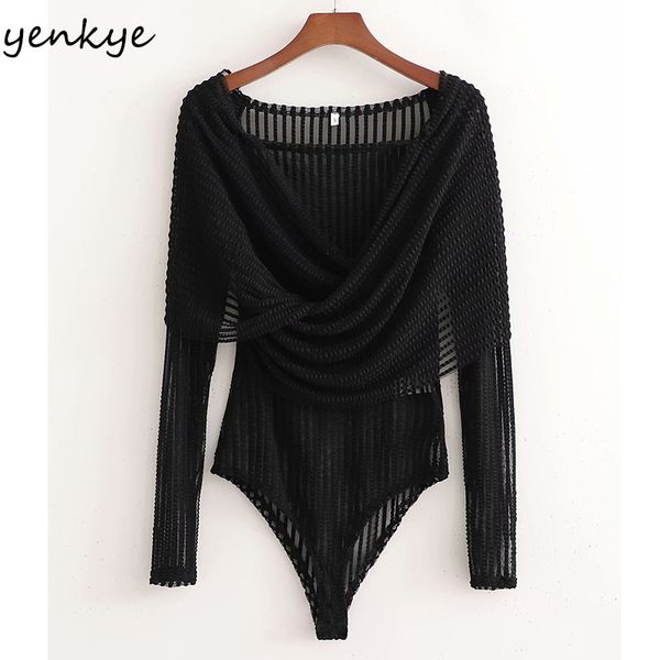2021 new fashion openwork transparent mesh bodysuit women cross v neck long sleeve off shoulder body femme blouse gsb5, White;black
2021 new fashion openwork transparent mesh bodysuit women cross v neck long sleeve off shoulder body femme blouse gsb5, White;black