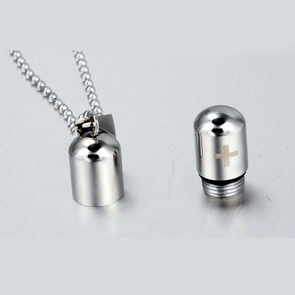 pendant necklaces 316l stainless steel necklace titanium detachable perfume bottle small pet urn jewelry gray box, Silver
pendant necklaces 316l stainless steel necklace titanium detachable perfume bottle small pet urn jewelry gray box, Silver