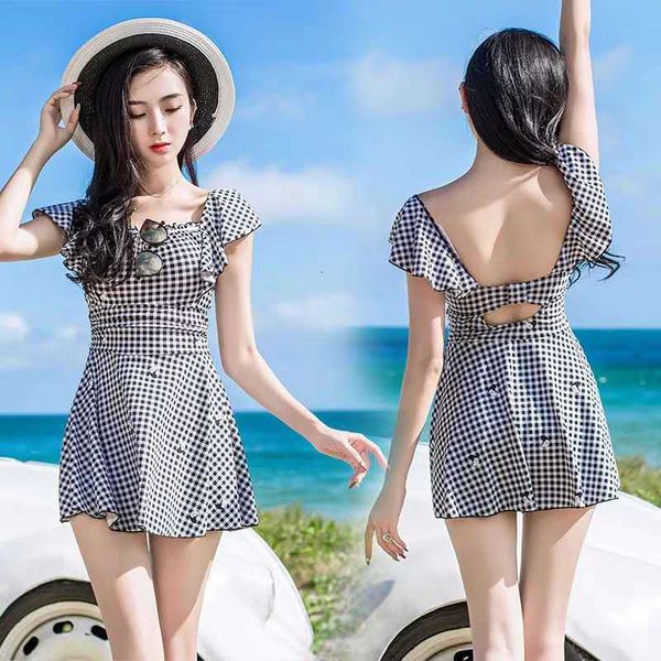 support you women's one-piece skirt type steel small chest gathered together to cover the belly show thin swim, White;black
support you women's one-piece skirt type steel small chest gathered together to cover the belly show thin swim, White;black