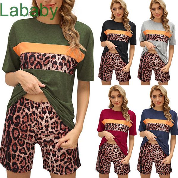 2021 spring and summer new women's leopard print contrast fashion casual tights two piece sets round neck patchwork short sleeve shorts, White
2021 spring and summer new women's leopard print contrast fashion casual tights two piece sets round neck patchwork short sleeve shorts, White
