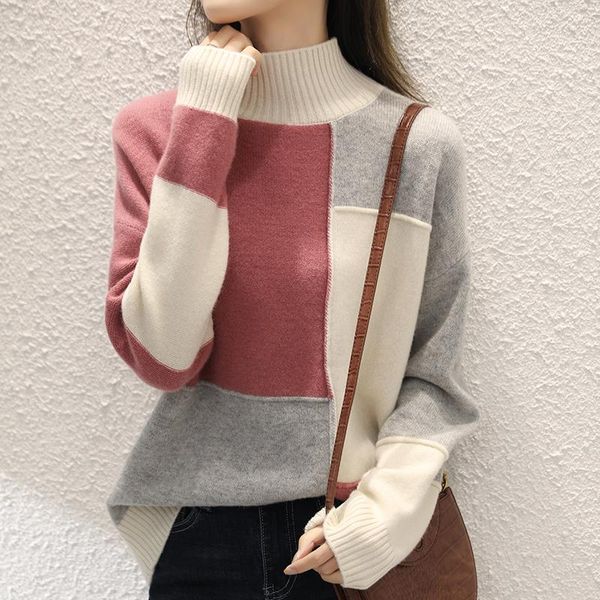 women's sweaters winter turtleneck sweater for women young girls wool pullover full sleeves short casual warm jumper patchwork, White;black
women's sweaters winter turtleneck sweater for women young girls wool pullover full sleeves short casual warm jumper patchwork, White;black