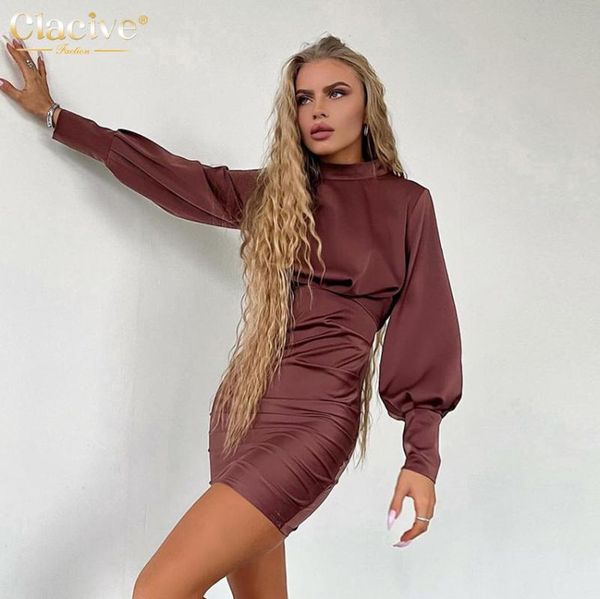 casual dresses clacive bodycon stand collar satin women dress elegant lantern sleeve mini vintage slim party for year 2022, Black;gray
casual dresses clacive bodycon stand collar satin women dress elegant lantern sleeve mini vintage slim party for year 2022, Black;gray