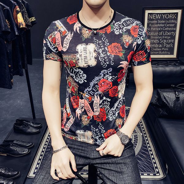2021 new spring short men tshirt korean rose print t party social club outfits homme baroque pantalon moda tee shirt fvfu, White;black
2021 new spring short men tshirt korean rose print t party social club outfits homme baroque pantalon moda tee shirt fvfu, White;black