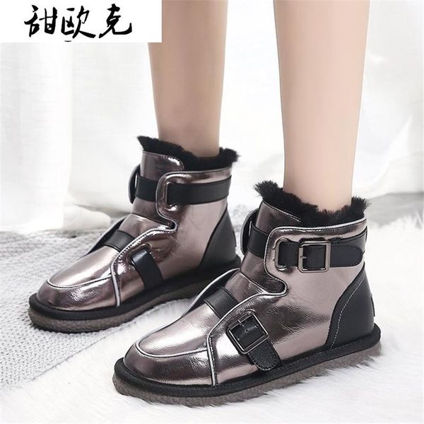 boots 2021 pu leather women winter ankle fashion warm short plush for snow hasp thicken botas mujer platform, Black
boots 2021 pu leather women winter ankle fashion warm short plush for snow hasp thicken botas mujer platform, Black