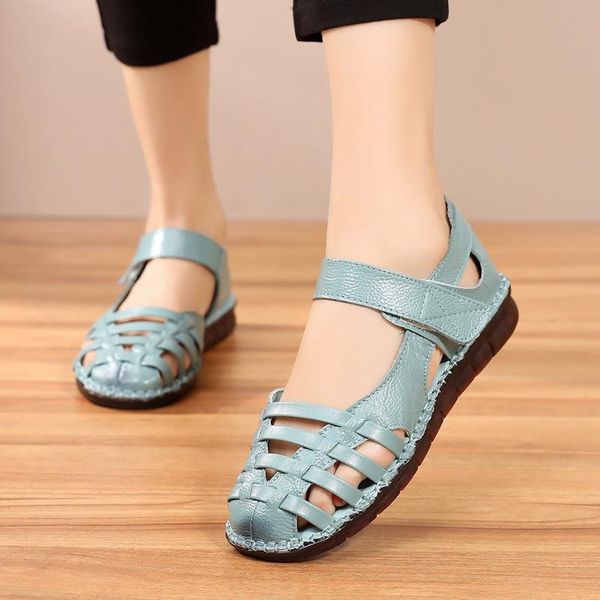 sandals leather soft-soled women's summer flat non-slip casual comfortable baotou shoes, Black
sandals leather soft-soled women's summer flat non-slip casual comfortable baotou shoes, Black