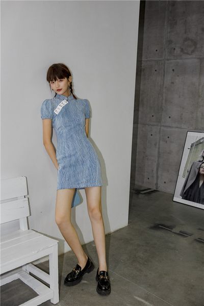 2021 new vintage denim women hook sleeve high neck blue bodycon mini ladies jean summer clothing v7nh, Black;gray
2021 new vintage denim women hook sleeve high neck blue bodycon mini ladies jean summer clothing v7nh, Black;gray