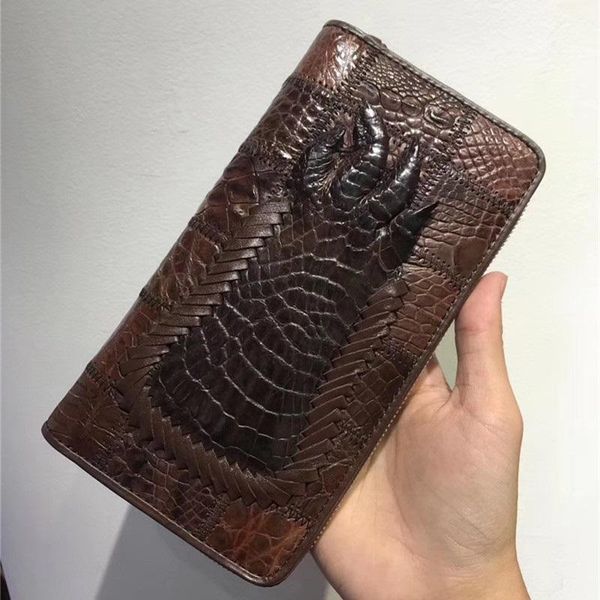 wallets authentic alligator claw long wallet genuine crocodile skin leather men's card holder zipper closure male large clutch purse, Red;black
wallets authentic alligator claw long wallet genuine crocodile skin leather men's card holder zipper closure male large clutch purse, Red;black