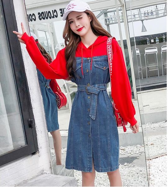 casual dresses women hooded denim dress autumn streetwear cotton jeans patchwork hoodie single button plus size 3xl belt, Black;gray
casual dresses women hooded denim dress autumn streetwear cotton jeans patchwork hoodie single button plus size 3xl belt, Black;gray