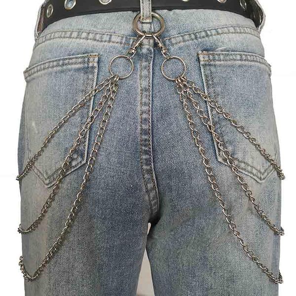 keychains men women punk hip-hop trendy belt waist wallet chain multilayer pants jeans metal key chains, Silver 
keychains men women punk hip-hop trendy belt waist wallet chain multilayer pants jeans metal key chains, Silver