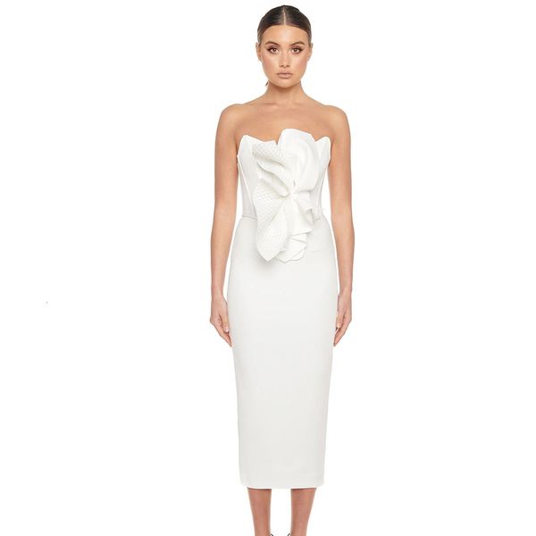 2021 runway fashion ruffled white new women strapless midi bandage bodycon evening party 3ilf, Black;gray
2021 runway fashion ruffled white new women strapless midi bandage bodycon evening party 3ilf, Black;gray