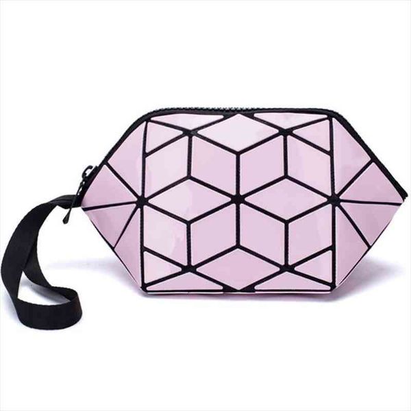 women makeup clutch luminous cosmetic bag for ladies geometric organizer purse travel make up