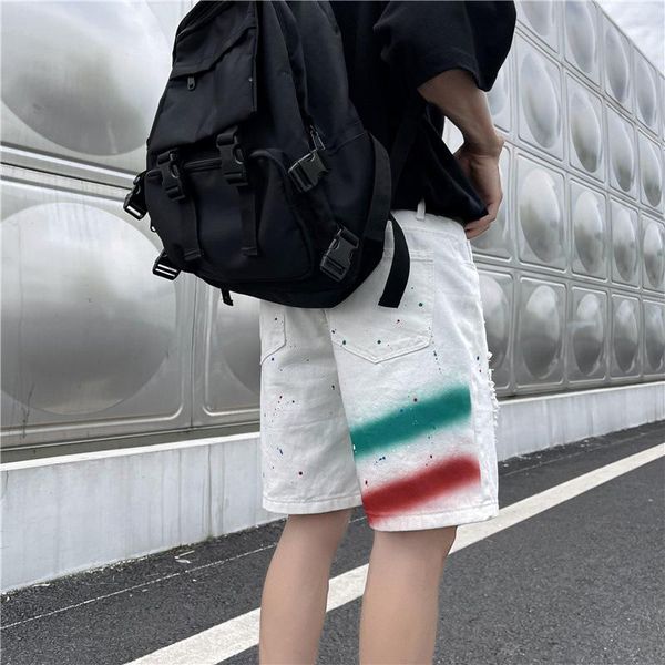 men's jeans summer fashion loose shorts korean printed hole jogging leisure do old five minutes pants in, Blue
men's jeans summer fashion loose shorts korean printed hole jogging leisure do old five minutes pants in, Blue