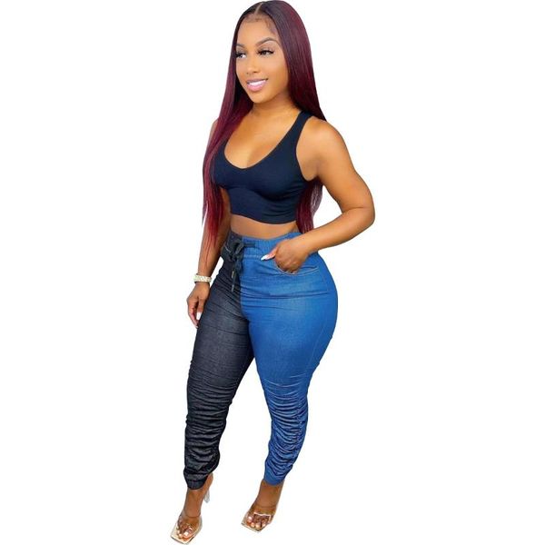 women's shorts fashion women lace-up contrast patchwork jeans 2021 winter plus size lady's streetwear high waist skinny denim penci, White;black
women's shorts fashion women lace-up contrast patchwork jeans 2021 winter plus size lady's streetwear high waist skinny denim penci, White;black