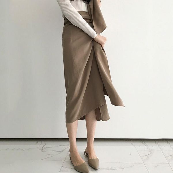 skirts casual skirt for women high waist bandage asymmetrical midi female korean fashion elegant 2021 spring, Black
skirts casual skirt for women high waist bandage asymmetrical midi female korean fashion elegant 2021 spring, Black