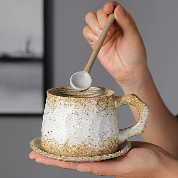 mugs vintage coffee mug unique japanese retro style ceramic cups with spoon and saucer irregular pattern creative breakfast cup
mugs vintage coffee mug unique japanese retro style ceramic cups with spoon and saucer irregular pattern creative breakfast cup