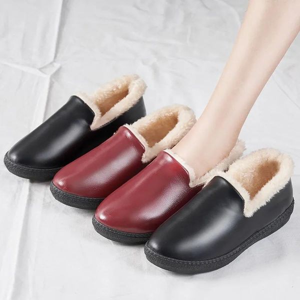 slippers waterproof outdoor women's artifical leather snow shoes fur loafers woman winter warm women flat, Black
slippers waterproof outdoor women's artifical leather snow shoes fur loafers woman winter warm women flat, Black