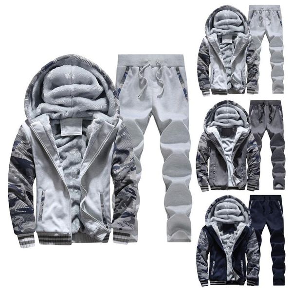 men's tracksuits men winter plus size sets camouflage jacket pants thickened velvet warm sweater suit sportswear comfy high quality, Gray
men's tracksuits men winter plus size sets camouflage jacket pants thickened velvet warm sweater suit sportswear comfy high quality, Gray