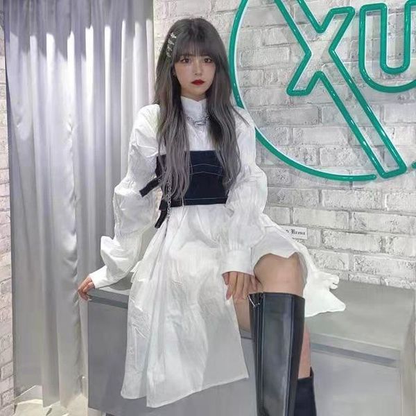 casual dresses white punk fairy grunge mini lolita dress women black harajuku kawaii cute vest korean fashion two piece set clothes, Black;gray
casual dresses white punk fairy grunge mini lolita dress women black harajuku kawaii cute vest korean fashion two piece set clothes, Black;gray