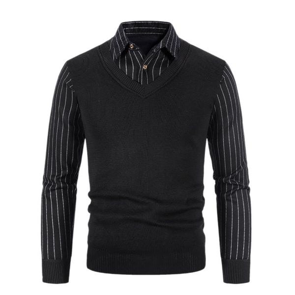 men's sweaters telotuny 2021 autumn and winter pullover business stripe blouse fashion casual fake two-piece shirt collar sweater, White;black
men's sweaters telotuny 2021 autumn and winter pullover business stripe blouse fashion casual fake two-piece shirt collar sweater, White;black