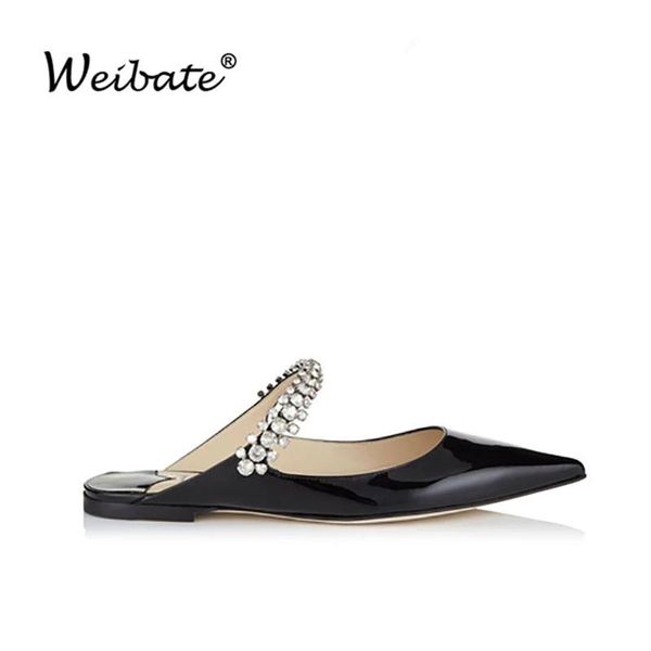sandals 2021 spring summer rhinestones mules slippers women patent leather pointed toe party dresses shoes, Black
sandals 2021 spring summer rhinestones mules slippers women patent leather pointed toe party dresses shoes, Black