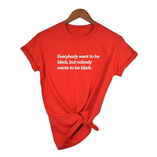 women's t-shirt everybody want to be black, but nobody wants feminist t shirt summer fashion girl power girls tumblr grunge tshirts, White
women's t-shirt everybody want to be black, but nobody wants feminist t shirt summer fashion girl power girls tumblr grunge tshirts, White