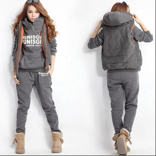 casual 3 piece set tracksuit women clothes 2021 winter ladies thicken sweat suits ropa deportiva mujer conjunto moleton feminino, Gray
casual 3 piece set tracksuit women clothes 2021 winter ladies thicken sweat suits ropa deportiva mujer conjunto moleton feminino, Gray
