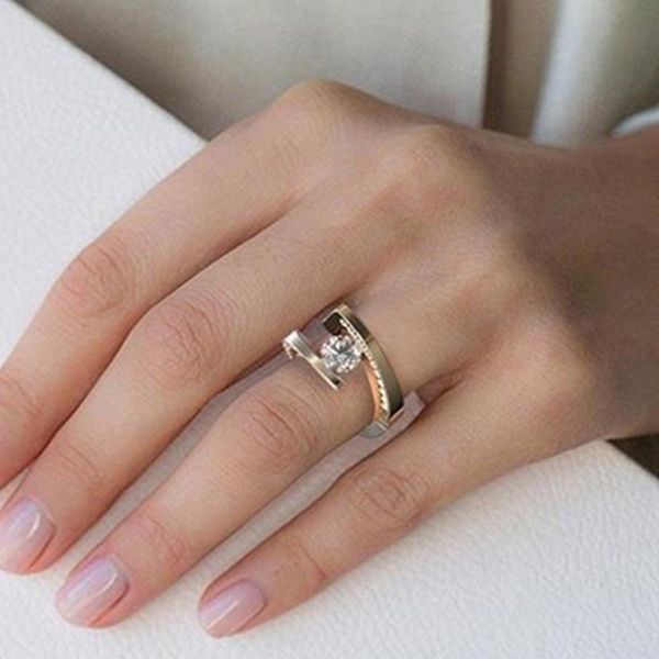 wedding rings punk double color geometric women gold metal round white zircon crystal ring female big bands, Slivery;golden
wedding rings punk double color geometric women gold metal round white zircon crystal ring female big bands, Slivery;golden
