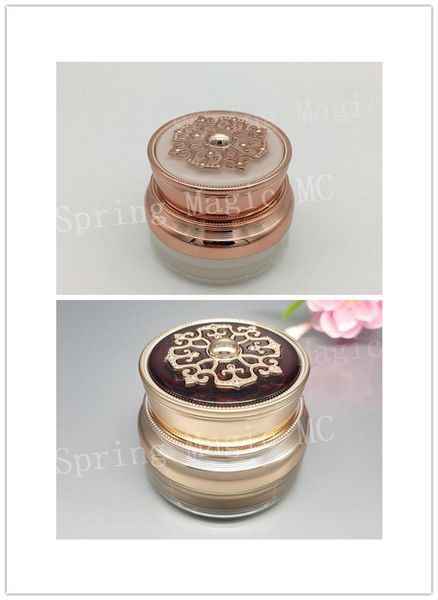 storage bottles & jars 50g pearl white/gold luxury acrylic cream jar for eye cream/cc cream/foundation/skin care bottle flat crown cosme
storage bottles & jars 50g pearl white/gold luxury acrylic cream jar for eye cream/cc cream/foundation/skin care bottle flat crown cosme