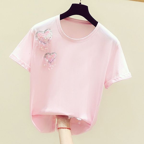 women's t-shirt 2021 will see new handcrafted heavy fashion in heart-shaped sequins short sleeve round turtleneck t-shirts au0i, White
women's t-shirt 2021 will see new handcrafted heavy fashion in heart-shaped sequins short sleeve round turtleneck t-shirts au0i, White