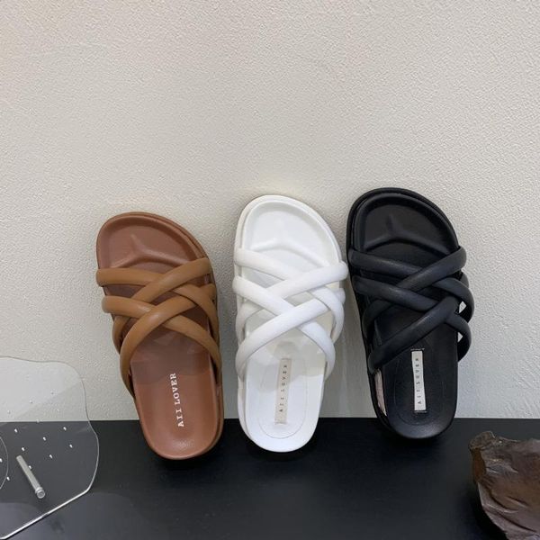 slippers low soft women's shoes with platform luxury slides rubber flip flops beige heeled sandals pantofle comfort designer haw, Black
slippers low soft women's shoes with platform luxury slides rubber flip flops beige heeled sandals pantofle comfort designer haw, Black