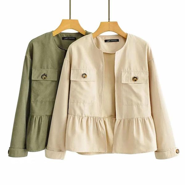 women's jackets 2021 wear fashion round neck casual large size short loose coat knitted fabric, Black;brown
women's jackets 2021 wear fashion round neck casual large size short loose coat knitted fabric, Black;brown