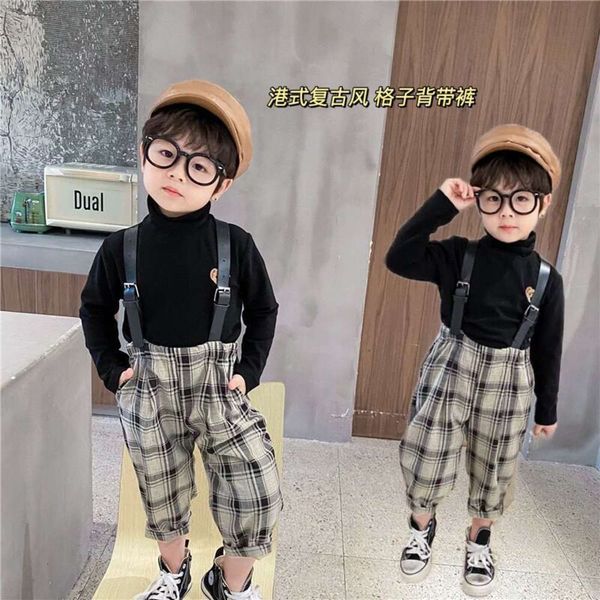 hong kong - korean spring autumn boys' girls' temperament literature and art style belt check strap pants knitted lining, Blue
hong kong - korean spring autumn boys' girls' temperament literature and art style belt check strap pants knitted lining, Blue