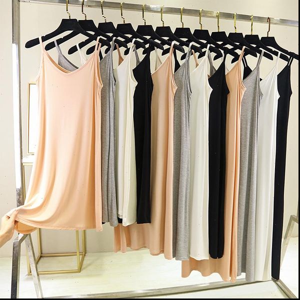2021 summer woman spaghetti strap dress casual sleeveless modal dress women plus size loose a line solid color v neck long dress, Black;gray
2021 summer woman spaghetti strap dress casual sleeveless modal dress women plus size loose a line solid color v neck long dress, Black;gray