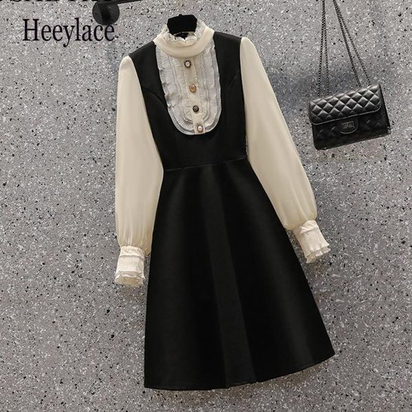 casual dresses plus size autumn 4xl dress women french vintage ruffles patchwork chiffon lantern sleeve button deco office ladies, Black;gray
casual dresses plus size autumn 4xl dress women french vintage ruffles patchwork chiffon lantern sleeve button deco office ladies, Black;gray