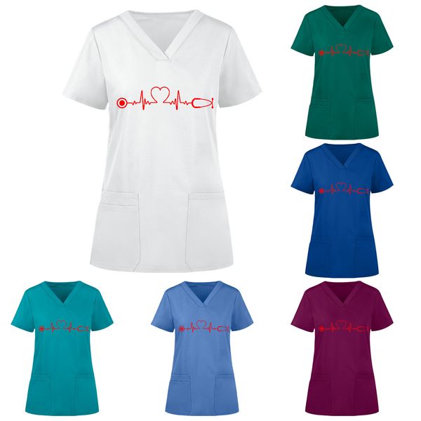 short monkey women decorate on v nurse uniform solid bluse labor exchange svdx, White;black
short monkey women decorate on v nurse uniform solid bluse labor exchange svdx, White;black