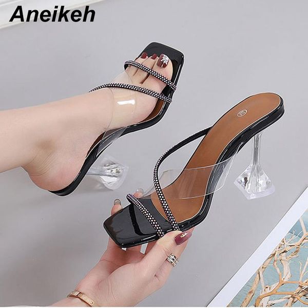 slippers aneikeh 2021 fashion women's shoes summer shallow peep toe pvc polka dot spike heels bling classics outside, Black
slippers aneikeh 2021 fashion women's shoes summer shallow peep toe pvc polka dot spike heels bling classics outside, Black