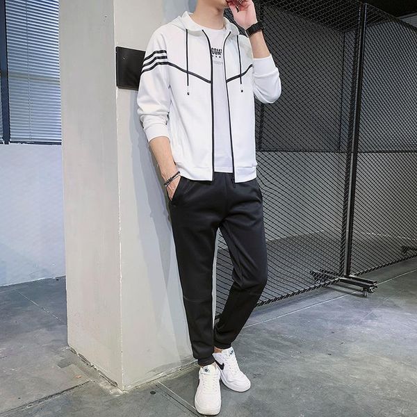 men's tracksuits 2021 spring and autumn fashion two-piece striped sportswear hooded outdoor sports pants track suits, Gray
men's tracksuits 2021 spring and autumn fashion two-piece striped sportswear hooded outdoor sports pants track suits, Gray