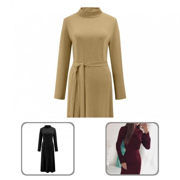casual dresses women simple turtleneck lace-up dress autumn midi long sleeve streetwear, Black;gray
casual dresses women simple turtleneck lace-up dress autumn midi long sleeve streetwear, Black;gray