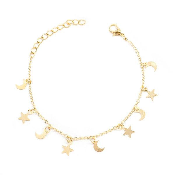 charm bracelets 1pc fashion moon star rope chain street style girls friendship hand bracelet lucky for couple women jewelry gift, Golden;silver
charm bracelets 1pc fashion moon star rope chain street style girls friendship hand bracelet lucky for couple women jewelry gift, Golden;silver