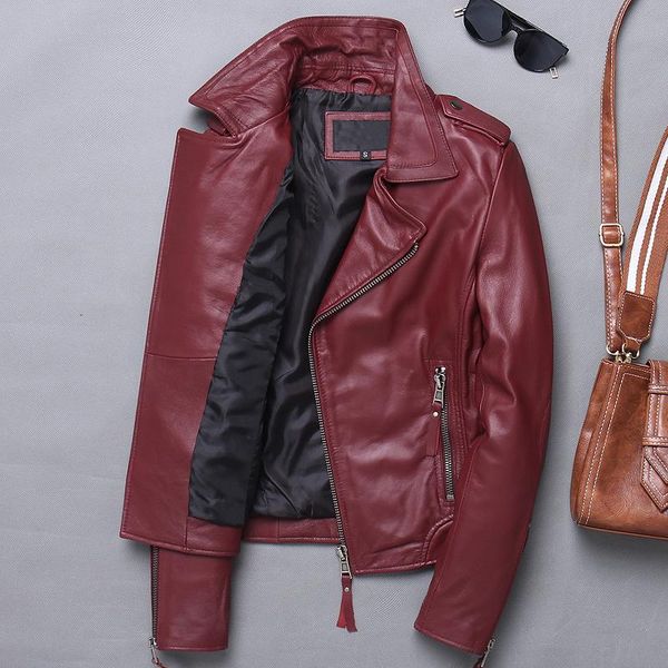 women's leather & faux jacket real sheepskin coat motorcycle genuine jackets slim fit spring autumn coats x-1227n kj3649, Black
women's leather & faux jacket real sheepskin coat motorcycle genuine jackets slim fit spring autumn coats x-1227n kj3649, Black