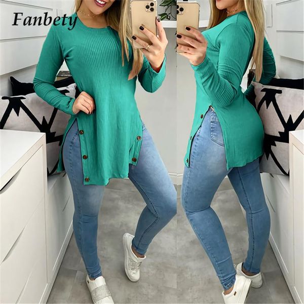 women's blouses & shirts 2022 women side slit rib blouse elegant slim o neck long fashion button pullover casual sleeve blusas, White
women's blouses & shirts 2022 women side slit rib blouse elegant slim o neck long fashion button pullover casual sleeve blusas, White