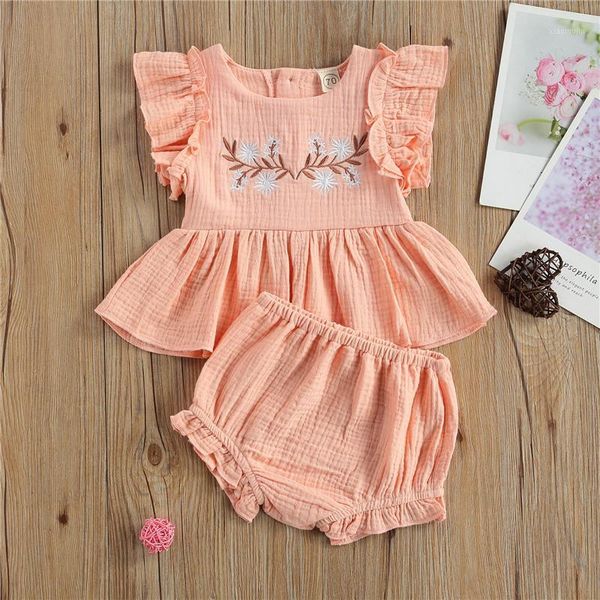 0-24m born baby girls summer 2pcs set flower embroidered ruffle decoration t-shirt elastic waist shorts infant clothing sets, White
0-24m born baby girls summer 2pcs set flower embroidered ruffle decoration t-shirt elastic waist shorts infant clothing sets, White