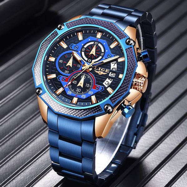 wristwatches 2021 fashion blue watch men quartz clock lige steel strap multifunction calendar mens watches reloj hombre, Slivery;brown
wristwatches 2021 fashion blue watch men quartz clock lige steel strap multifunction calendar mens watches reloj hombre, Slivery;brown