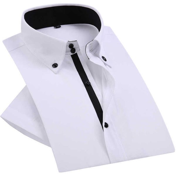 summer mens dress shirt diamond buttons casual white short sleeve luxury high collar slim fit stylish business 210628, White;black
summer mens dress shirt diamond buttons casual white short sleeve luxury high collar slim fit stylish business 210628, White;black