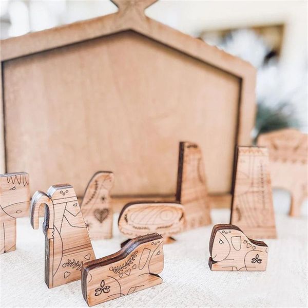 party favor 2022 year christmas decoration unique handmade wood-fired water color nativity puzzle table diy ornaments for children
party favor 2022 year christmas decoration unique handmade wood-fired water color nativity puzzle table diy ornaments for children